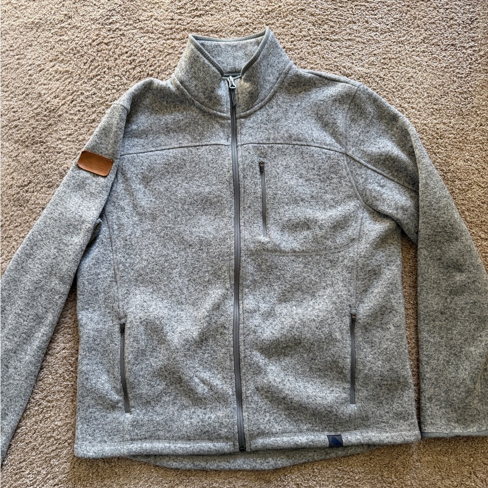 LL Bean Men’s Gray Full Zip Fleece size Large
